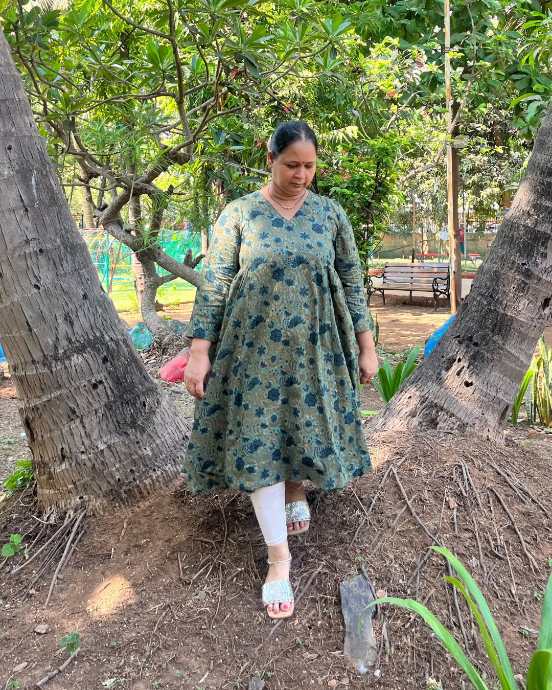 Vasudha Kalamkari Kali Kurta
