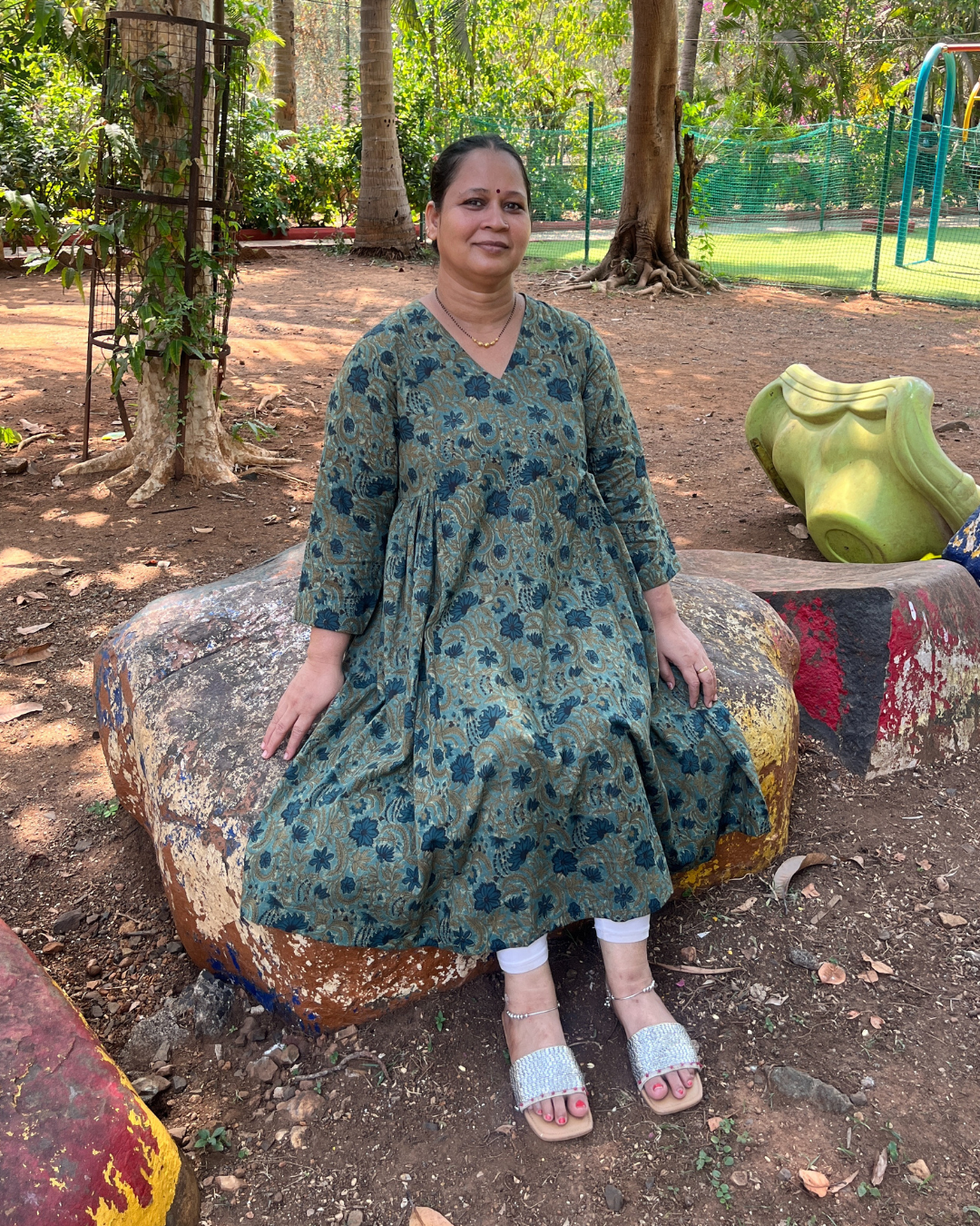 Vasudha Kalamkari Kali Kurta