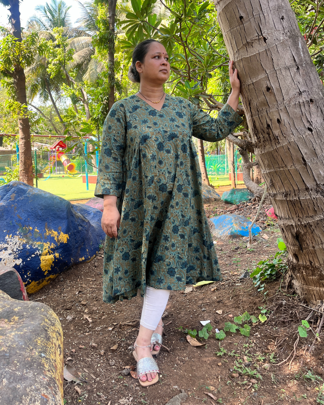 Vasudha Kalamkari Kali Kurta